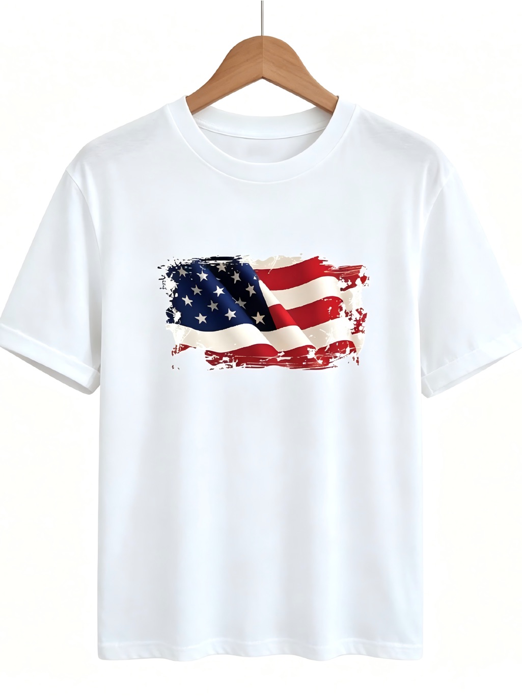 Fourth Of July American Flag Womens Mens T-Shirt Unisex